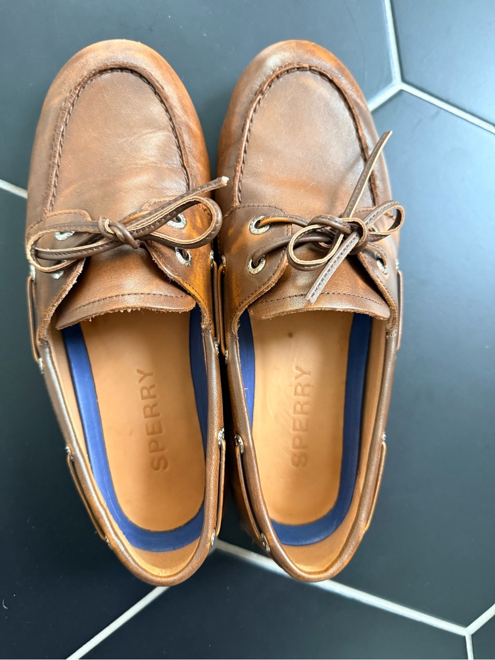 Women’s Sperry Tan Leather Slim Boat Shoes